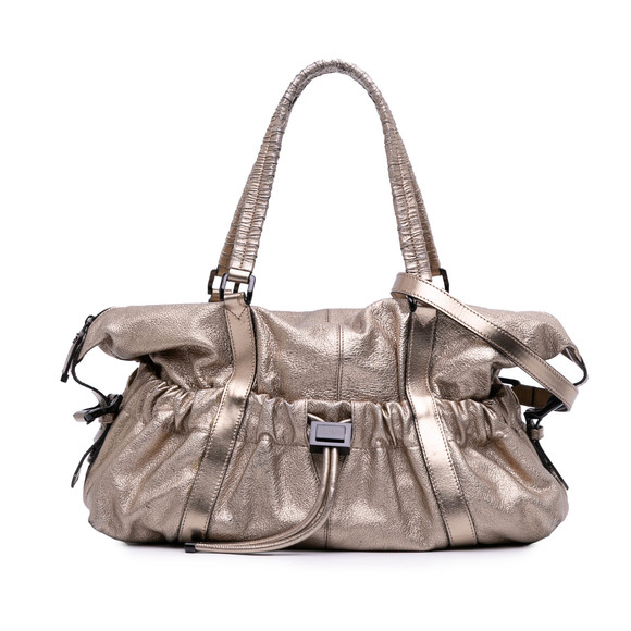 Pre-Loved Burberry Small Metallic Calfskin Curzon Satchel - Picture 1 of 11